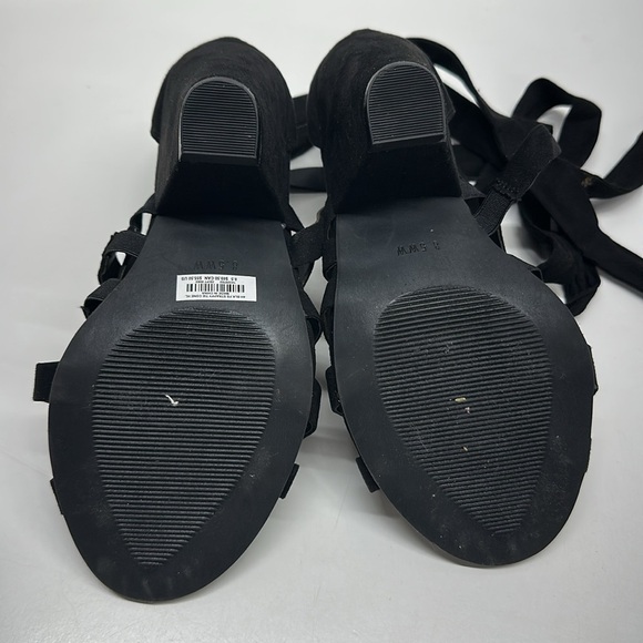 Torrid Heels Ankle Wrap Cone Heel Sandal Open Toe Faux Suede Black Size 8.5 Wide - Picture 8 of 11